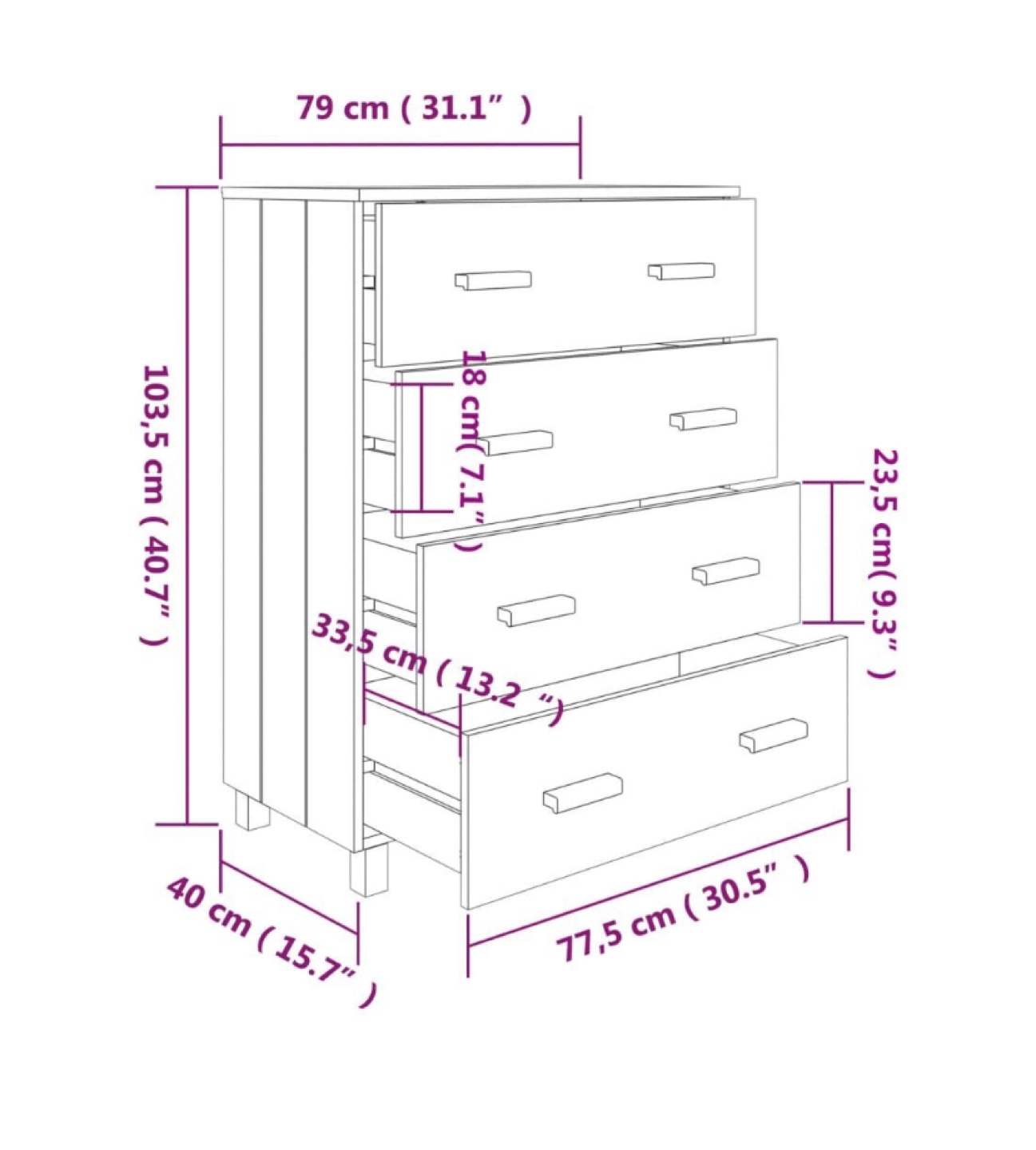 Wooden 4-Drawer Chest Dresser - photo 4