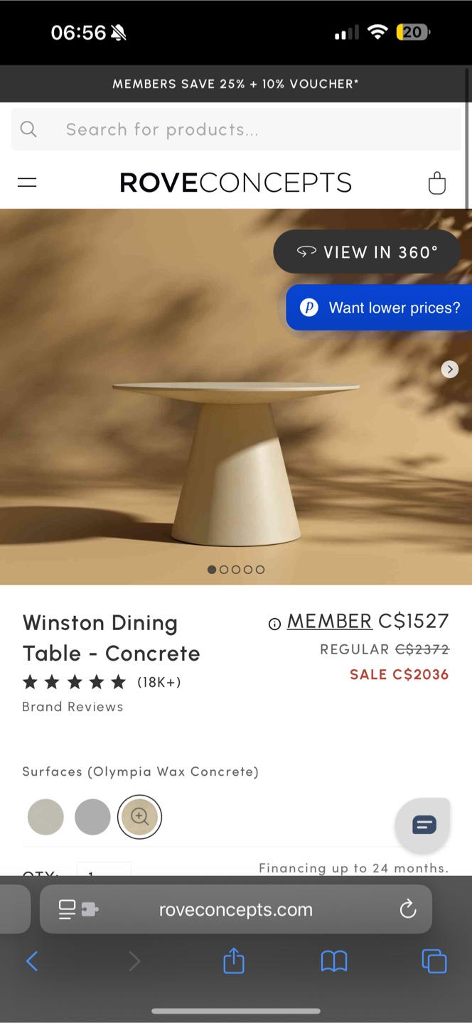 Rove Concepts Winston Dining Table - Concrete