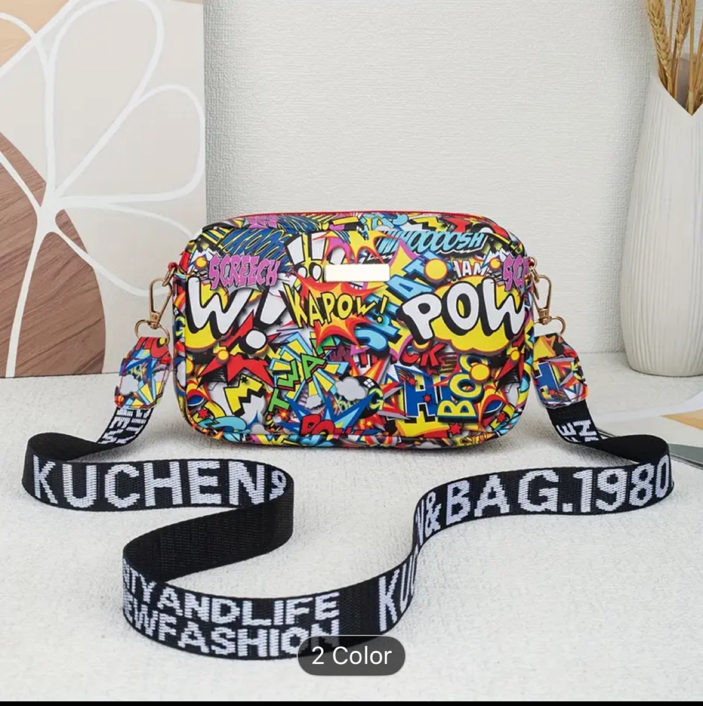 Colorful Graffiti Print Crossbody Bag - photo 3