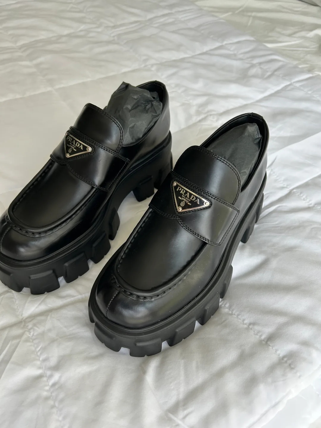 Prada Monolith Lug Sole Loafers image indicator(4)