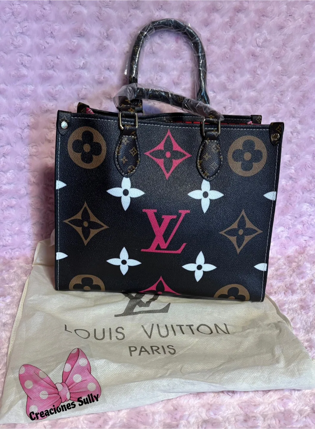 Louis Vuitton Black/Pink Monogram Empreinte Leather Bag thumbnail