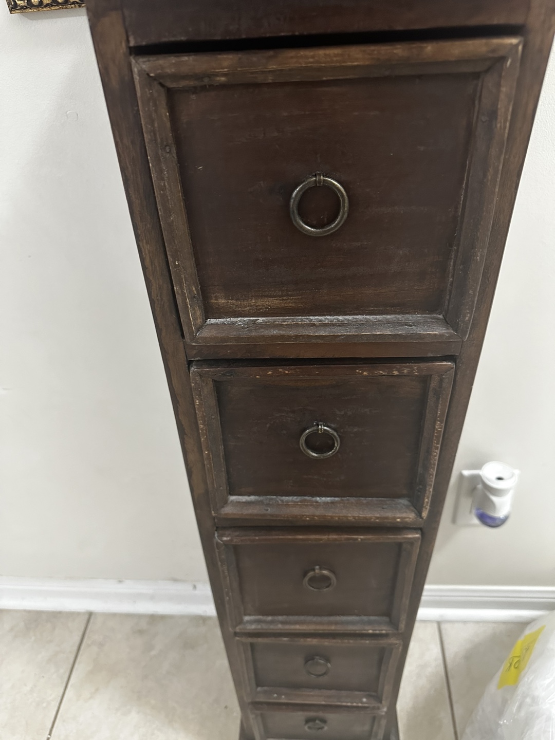 Dark Wood 5-Drawer Accent Table - photo 2