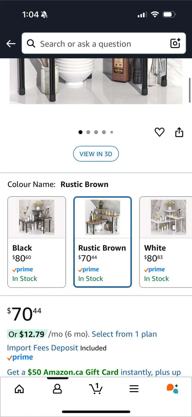 Countertop Corner Shelf - Rustic Brown image indicator(3)