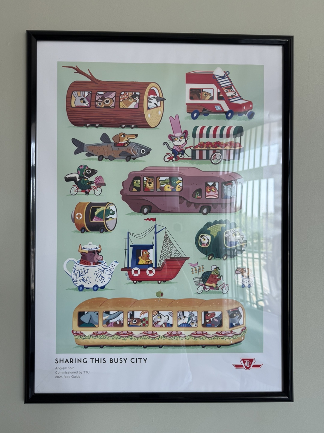 TTC 2025 Ride Guide Poster - Sharing This Busy City WITH frame