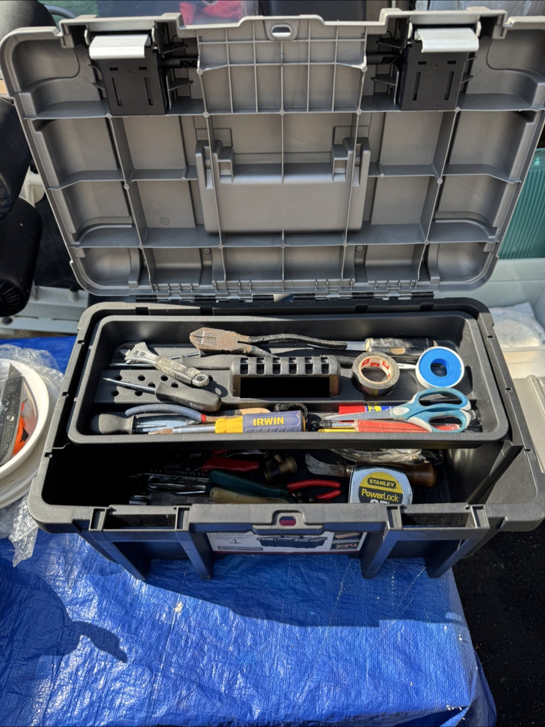 Husky Extra Wide Tool Box with Tools