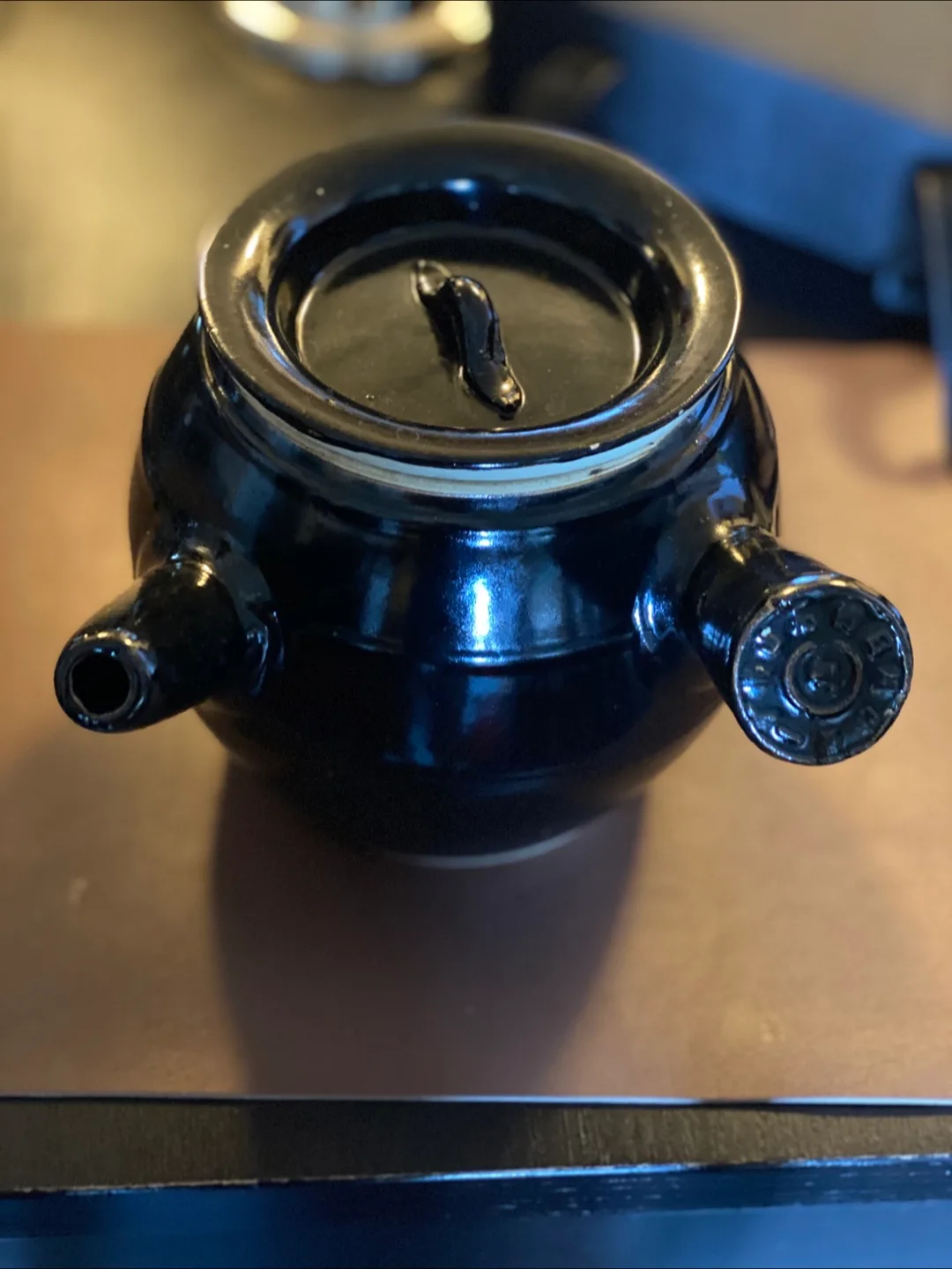 Black Ceramic Sauce Pot with Lid thumbnail