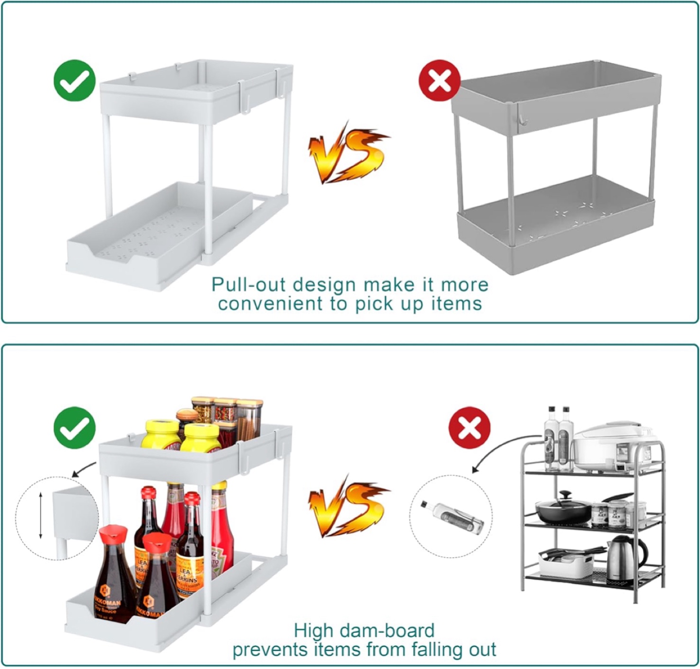 Under Sink Organizer with Pull Out Drawer - White - photo 5