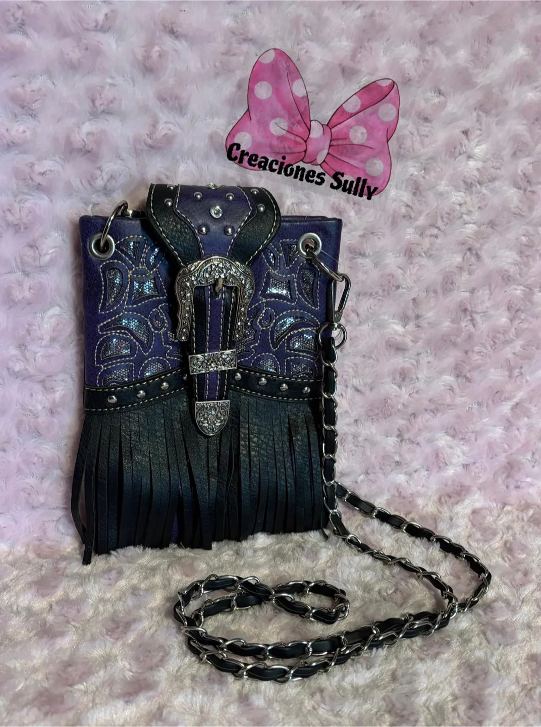 Purple Fringe Crossbody Bag thumbnail