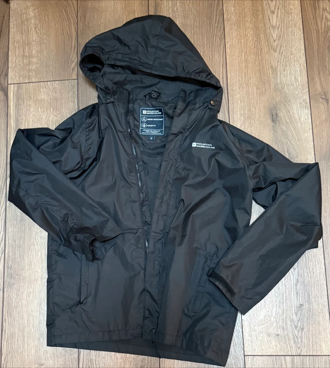 Mountain Warehouse Black Rain Jacket with Fleece image indicator(2)