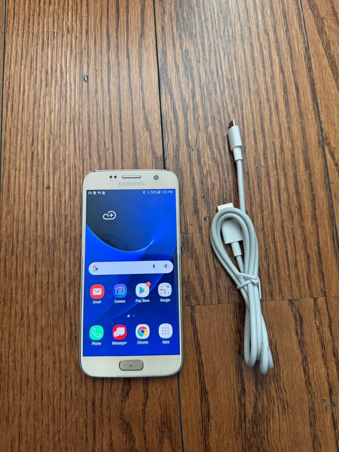 Samsung Phone Galaxy S7 Gold 32GB/Unlocked/Charging Cable thumbnail