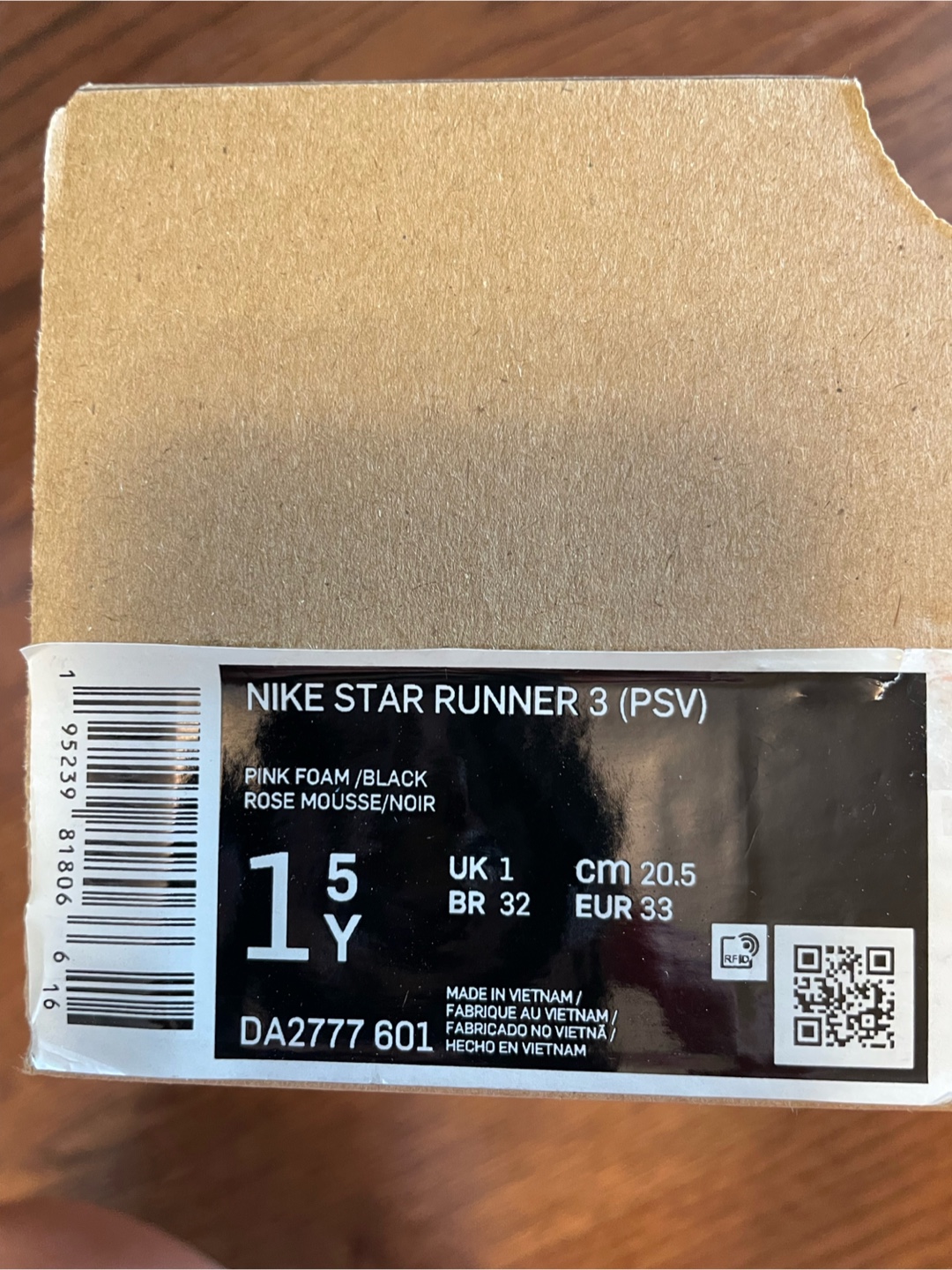 New Kids running shoes Nike Star Runner 3 (PSV) Pink Size 1.5Y - photo 2