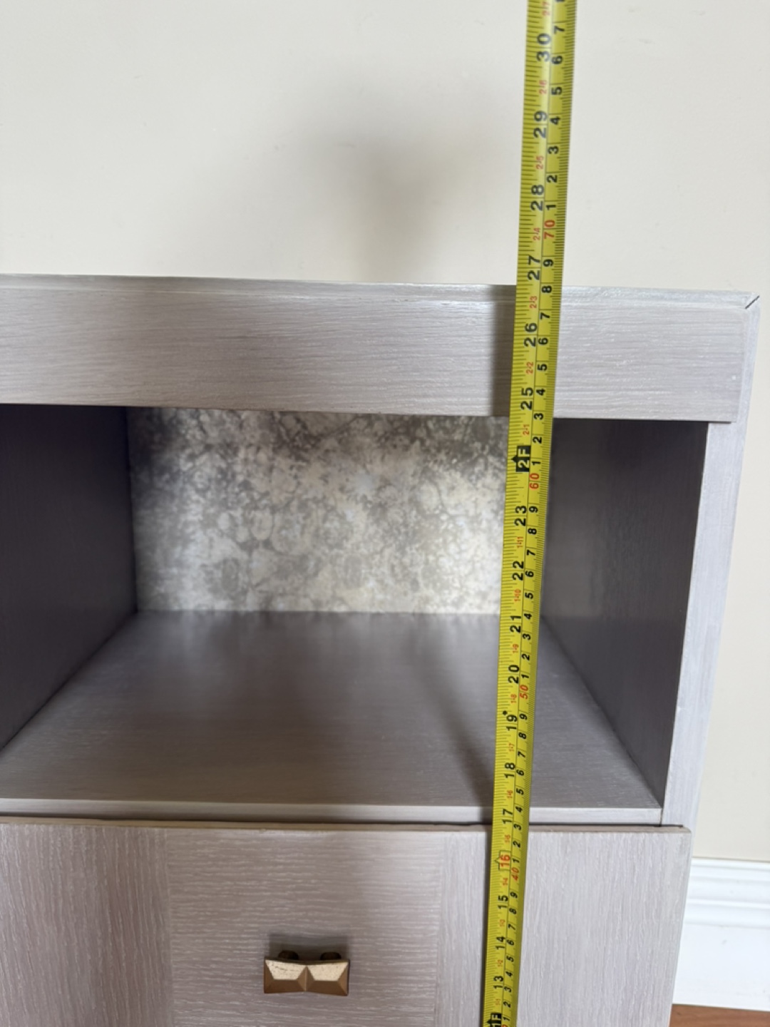 Vintage Whitewashed Wood Nightstand - photo 4