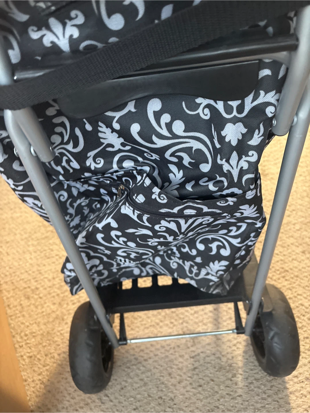Foldable Shopping Trolley Cart - Black & White - photo 4