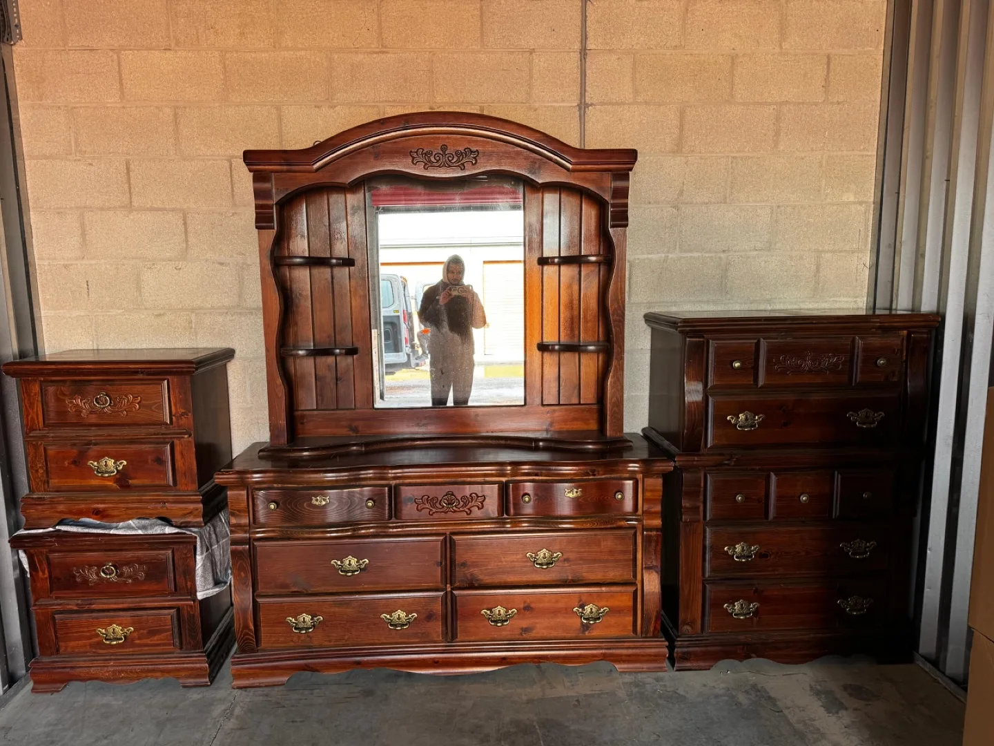 Wooden Bedroom Set - Dresser, Bed Frame, Nightstands image indicator(5)