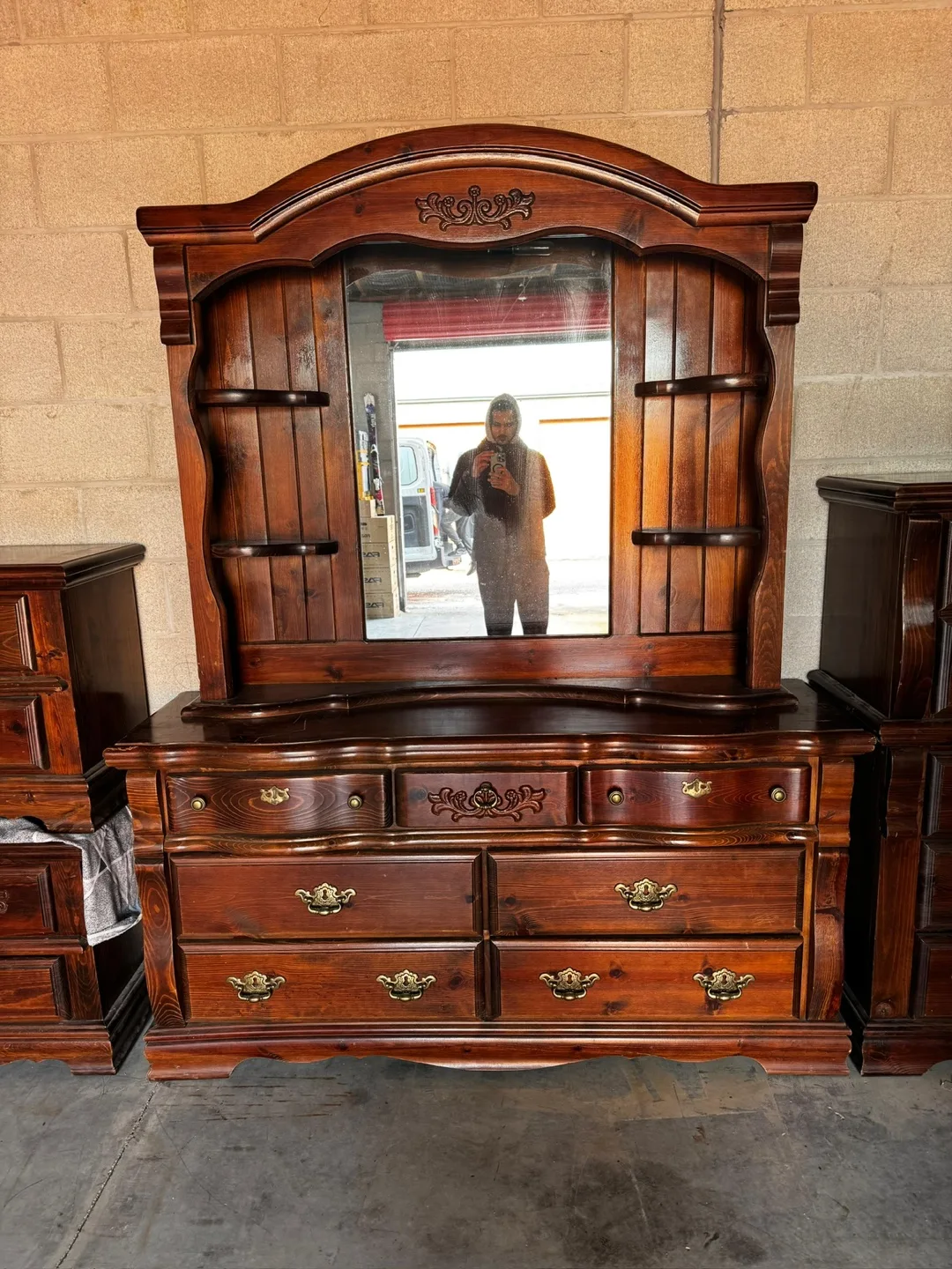 Wooden Bedroom Set - Dresser, Bed Frame, Nightstands image indicator(4)