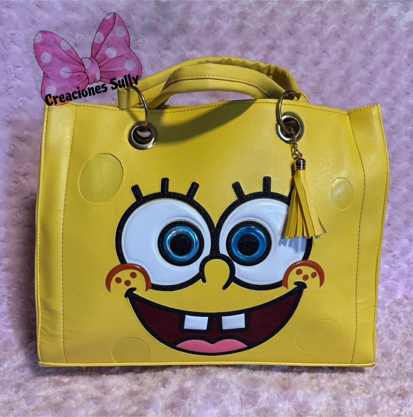 Spongebob Squarepants Yellow Tote Bag thumbnail
