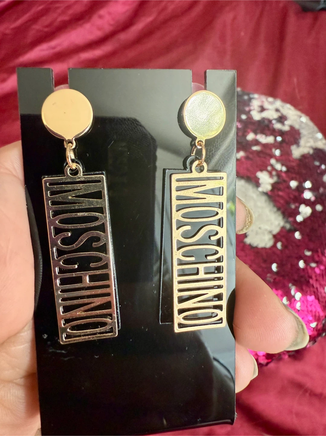 Moschino Dangle Earrings stunning rose gold - photo 3