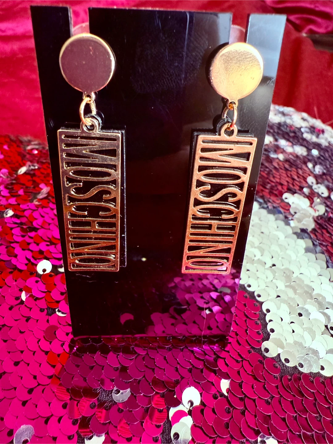 Moschino Dangle Earrings stunning rose gold - photo 2