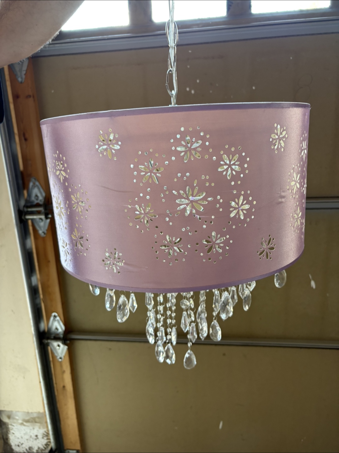 Lilac Chandelier with Crystal Beads-Round