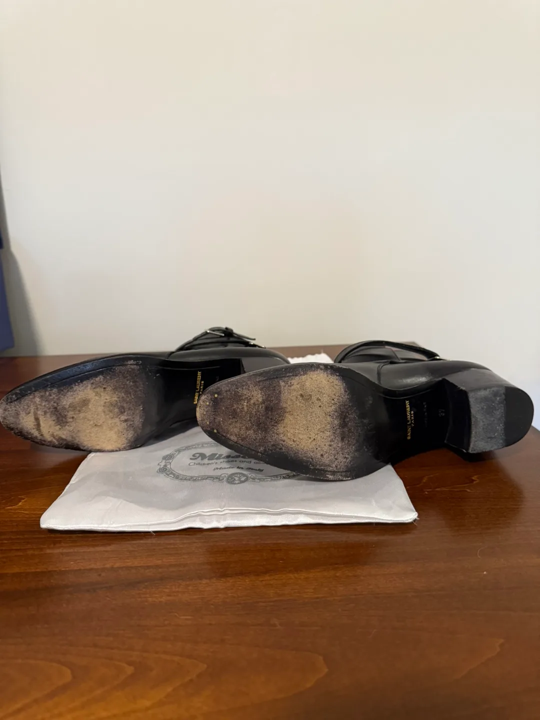 Saint Laurent Paris Black Leather Ankle Boots - Size 37 image indicator(6)