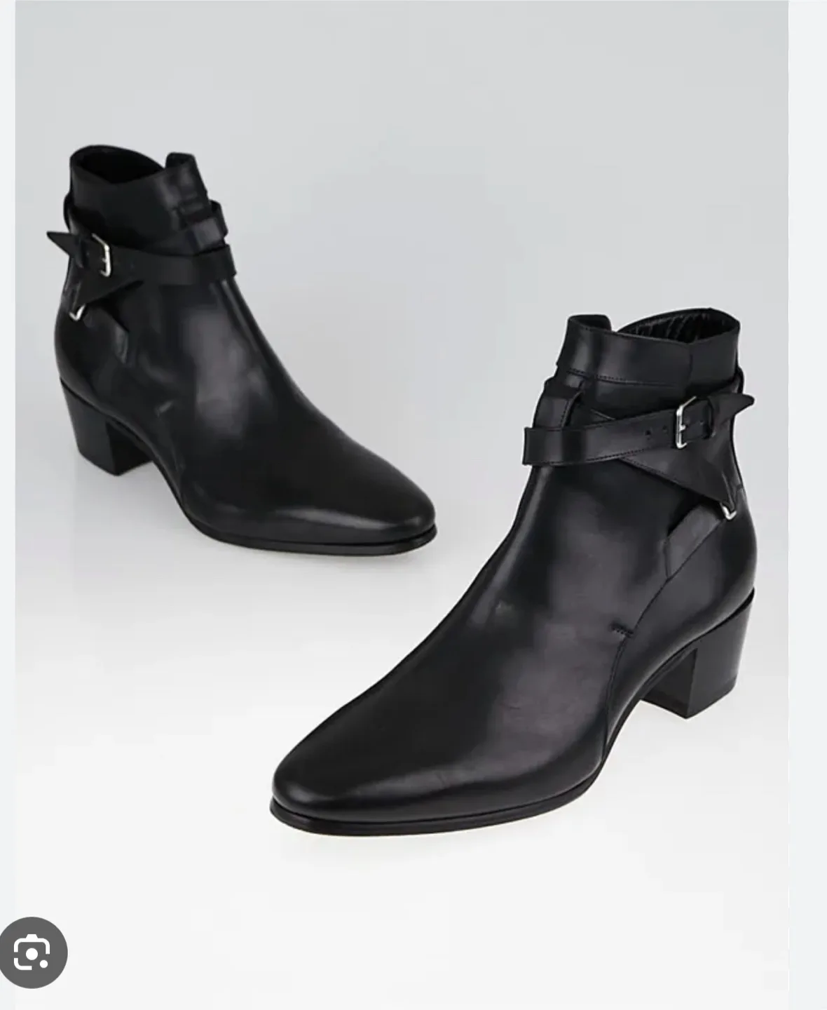 Saint Laurent Paris Black Leather Ankle Boots - Size 37 image indicator(8)