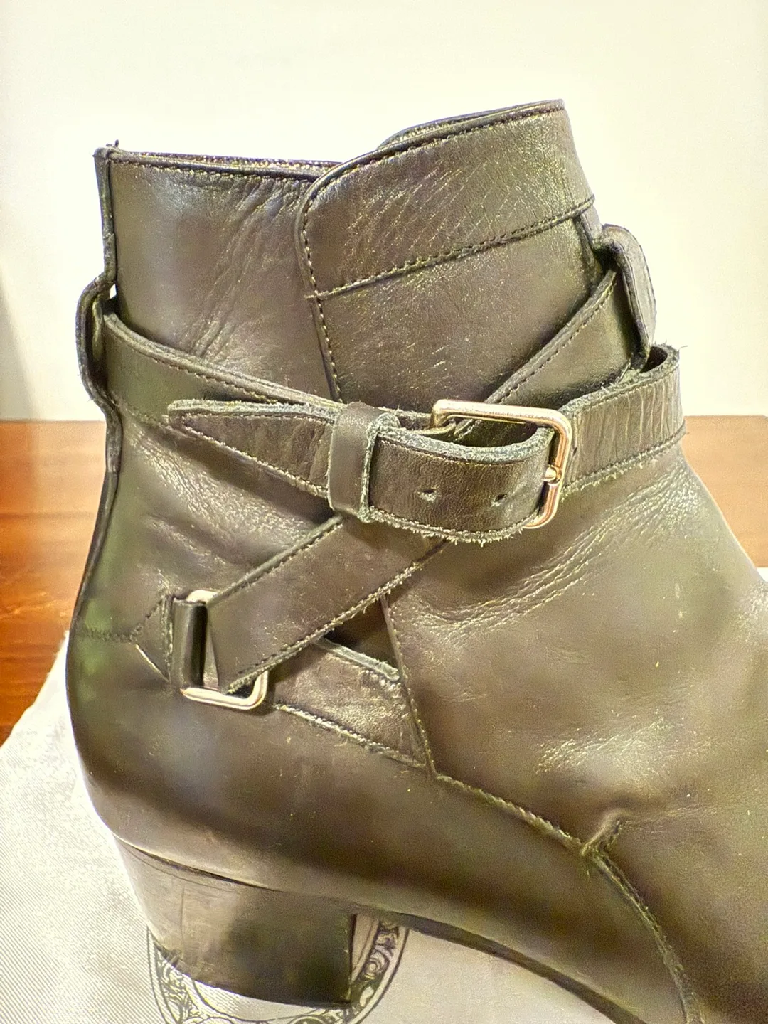 Saint Laurent Paris Black Leather Ankle Boots - Size 37 image indicator(7)