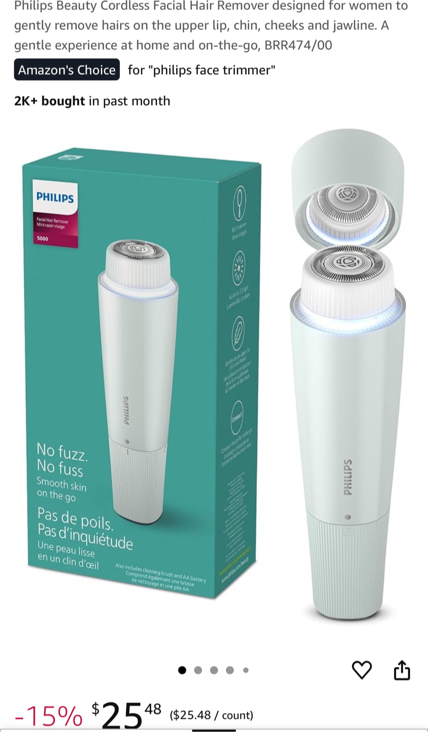 Philips Beauty Cordless Facial Hair Remover
