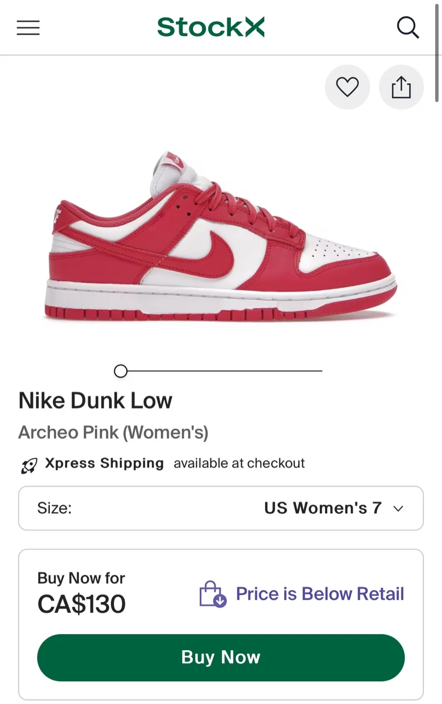 Nike Dunk Low Archeo Pink (Women's) - US Women's 7 thumbnail