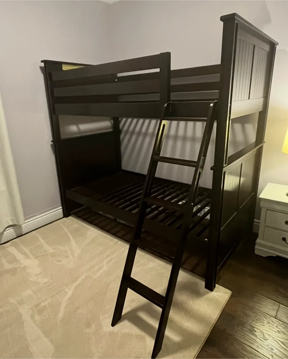 Dark Brown Bunk Bed Frame with Ladder thumbnail