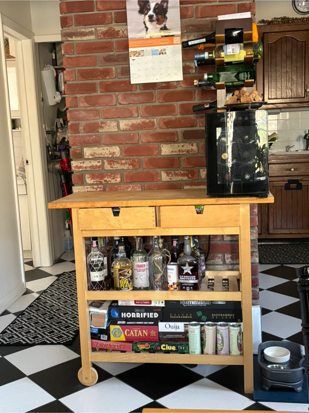 Wooden Kitchen Bar Cart