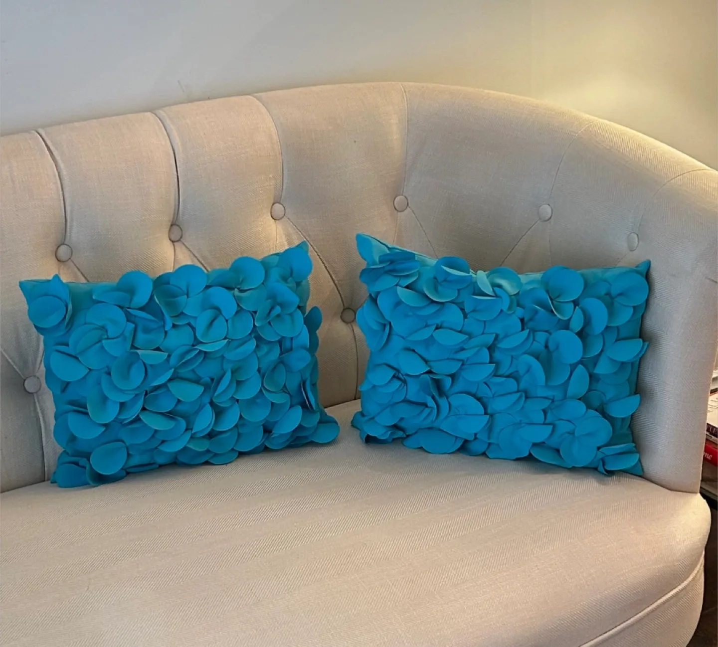 Turquoise Petal Pillows - Outdoor Pillows (Set of 2) image indicator(3)