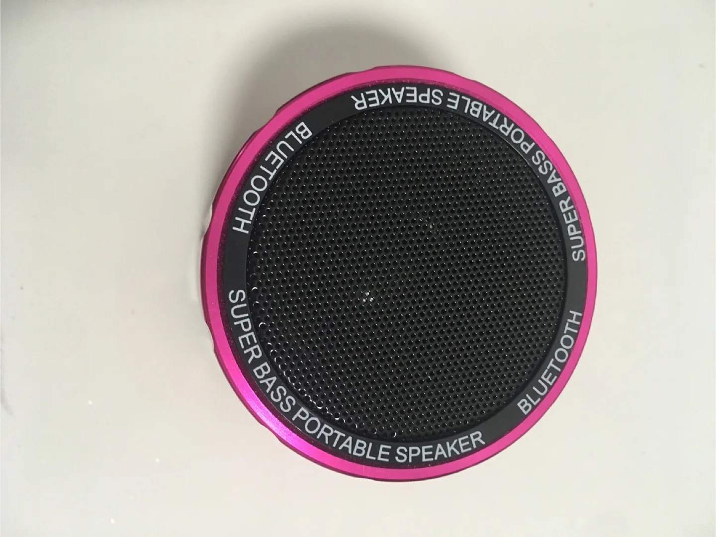 Mini bluetooth speakers round hot pink wireless portable small image indicator(2)