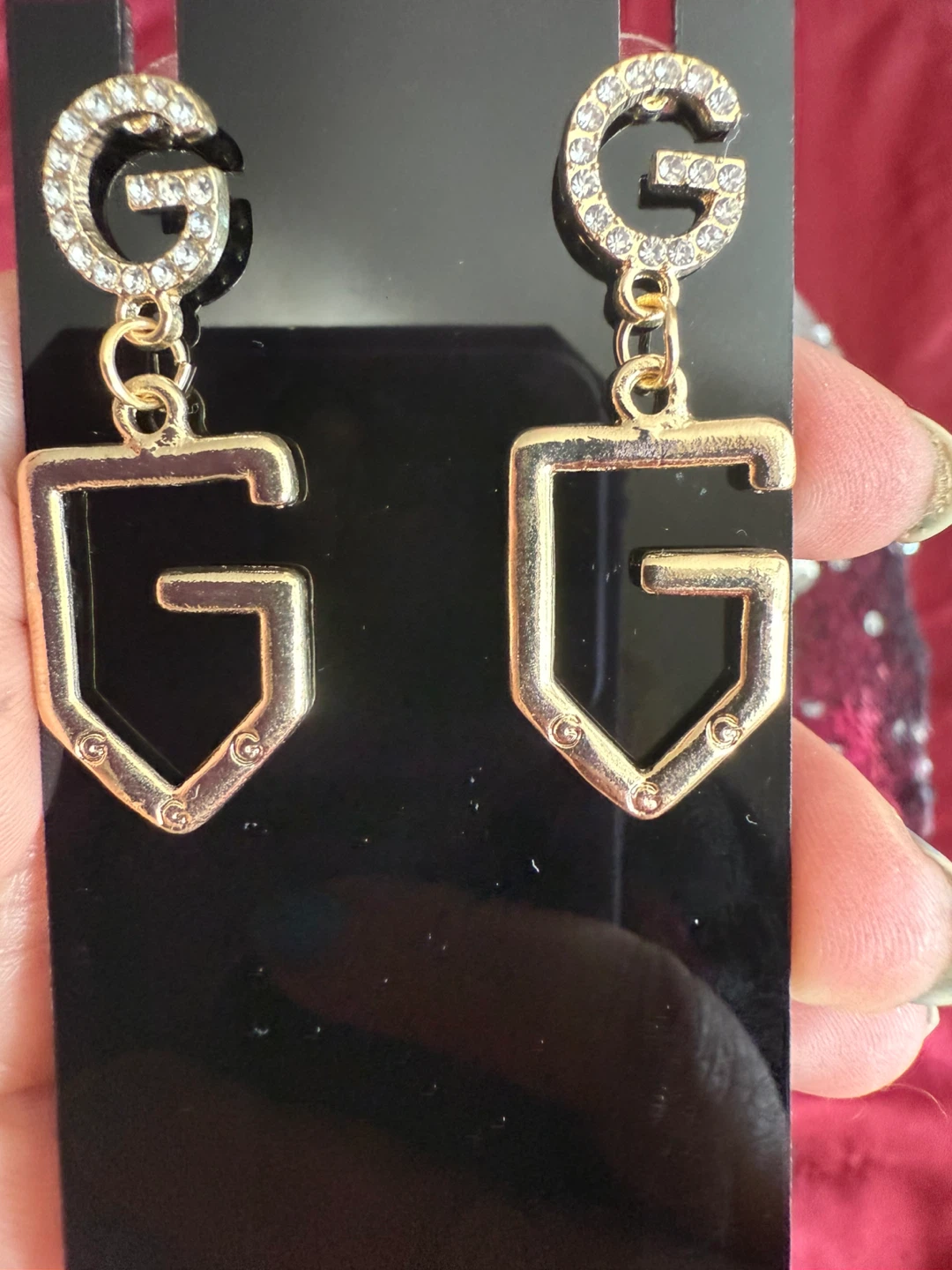 Gold 'G' Drop Earrings - photo 2