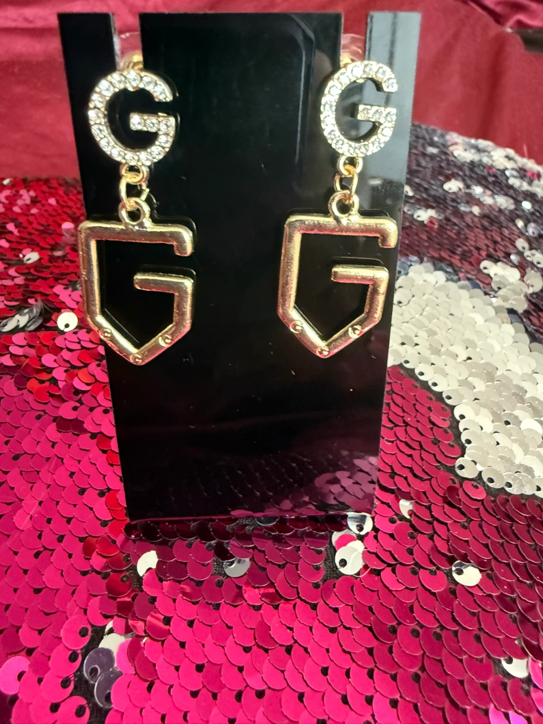 Gold 'G' Drop Earrings