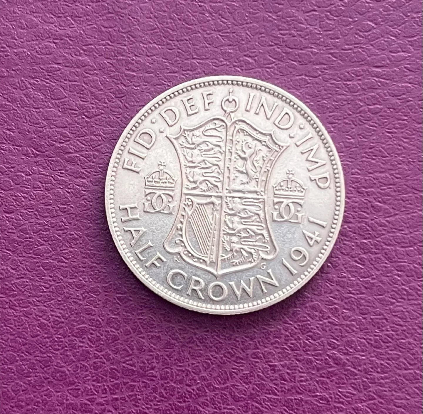 Vintage 1947 Half Crown Silver Coin thumbnail