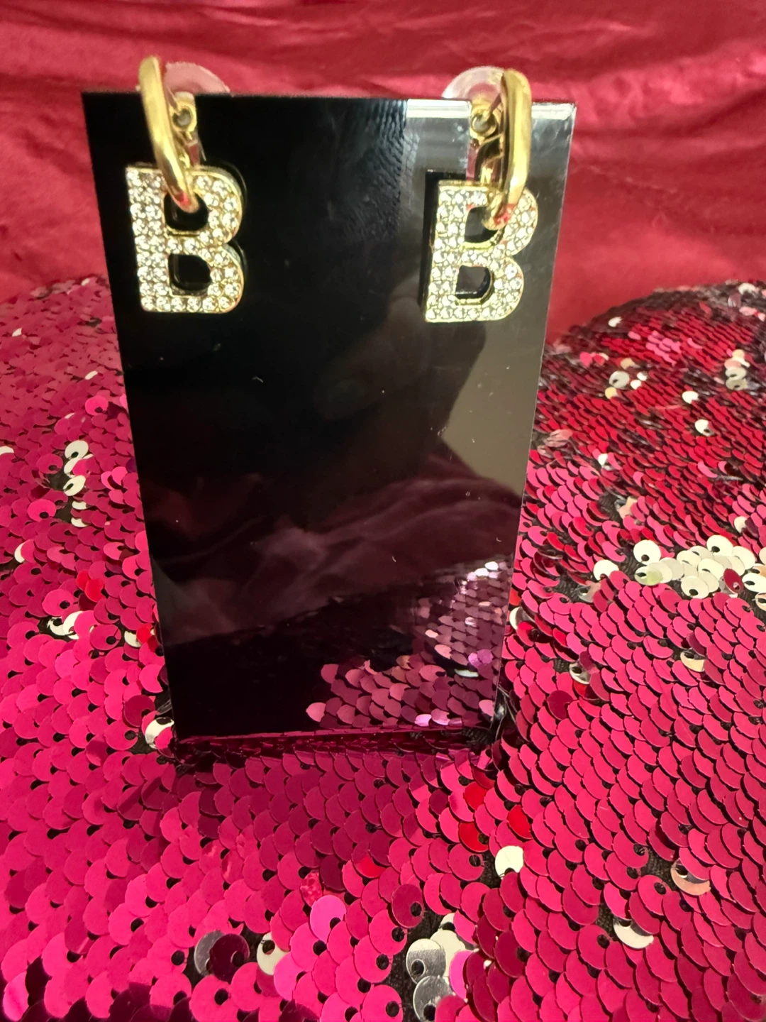 Initial 'B' Gold Tone Earrings - photo 2