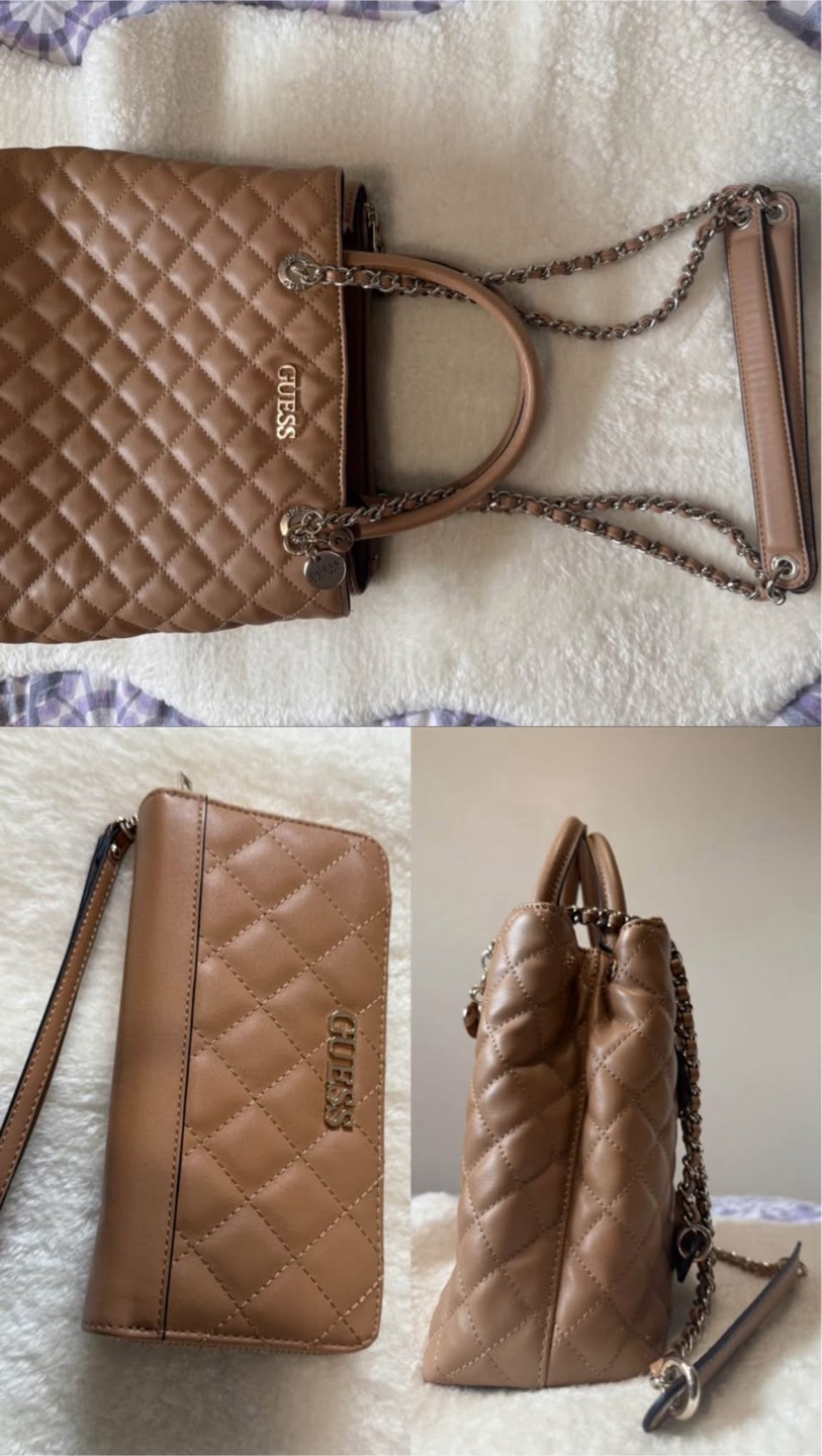 Guess Quilted Handbag & Wallet Set