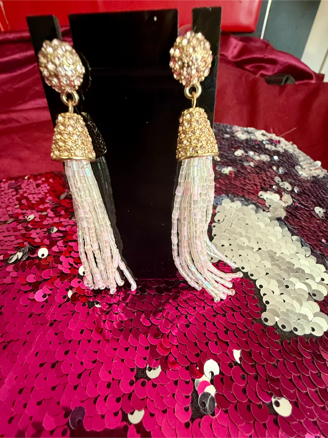 Tassel Earrings handcrafted beads - photo 2