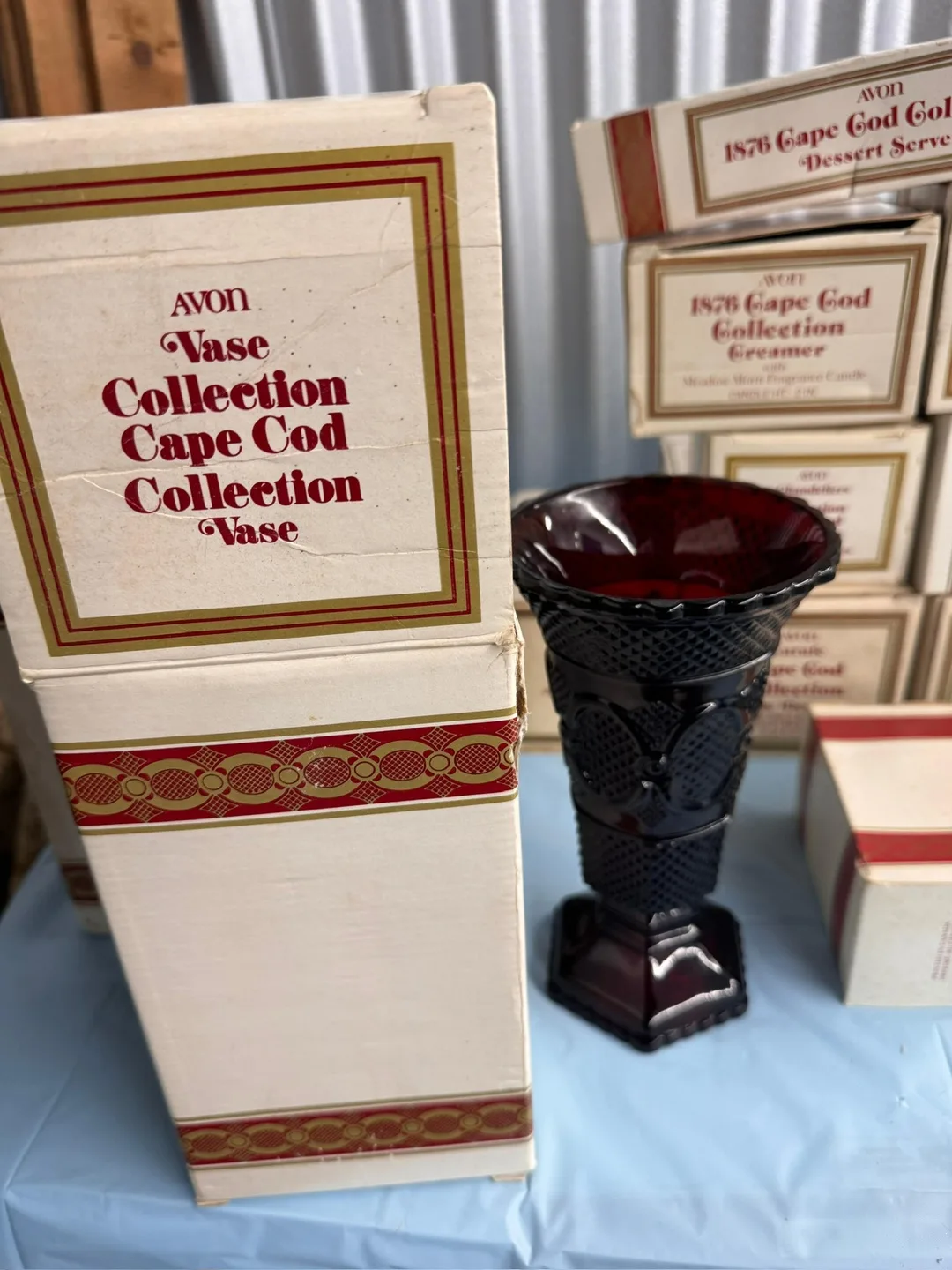 Avon Cape Cod Collection Red Glassware image indicator(3)