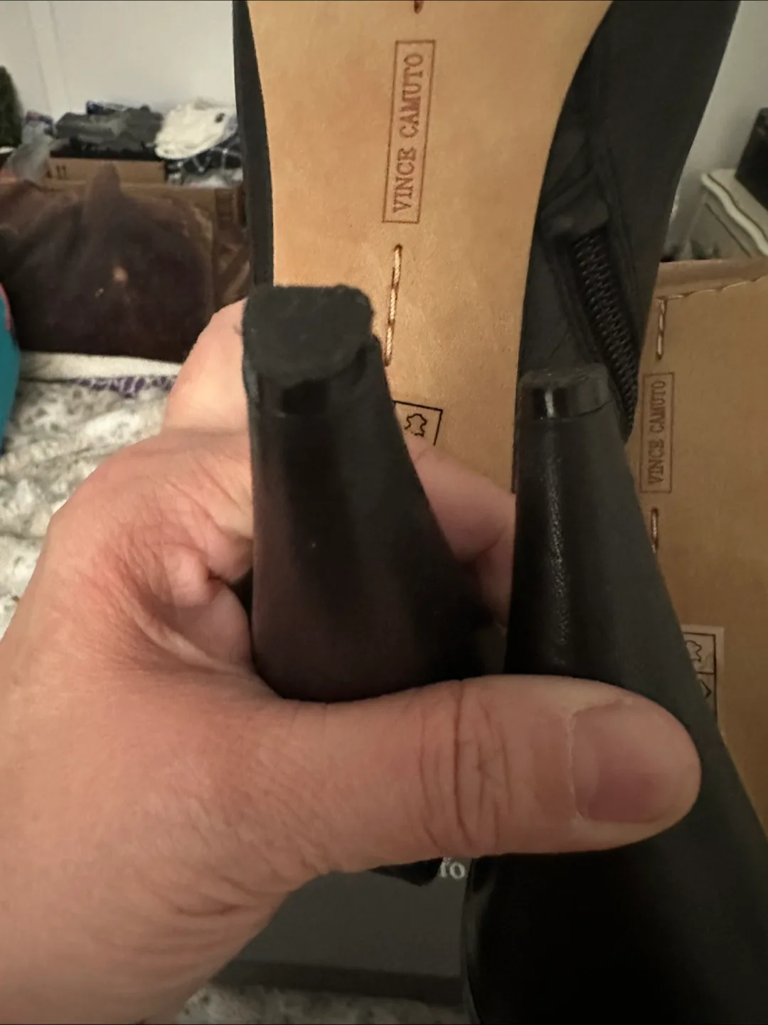 Vince Camuto Black Leather Studded Heels image indicator(9)