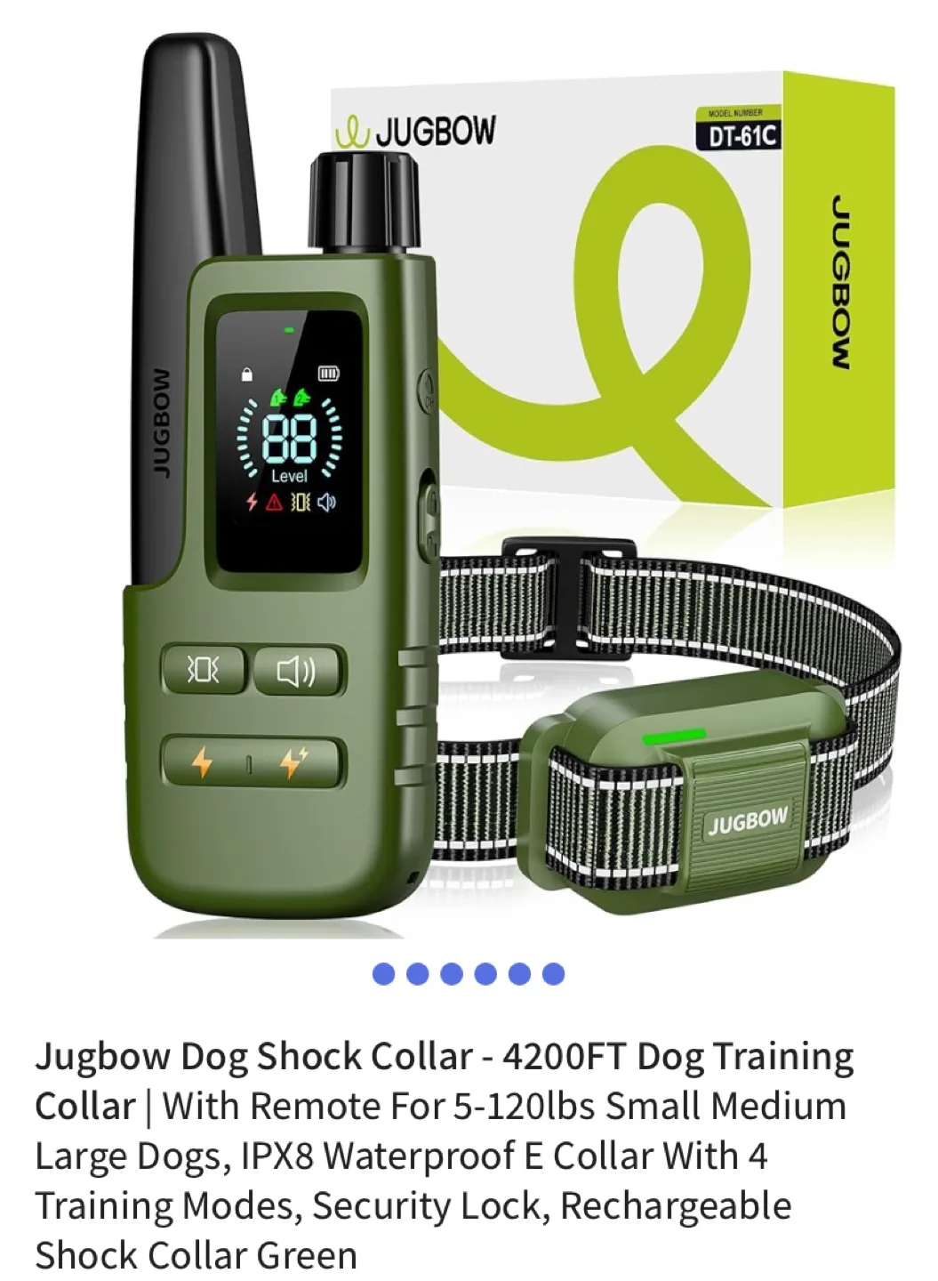 Jugbow Dog Training Collar - Green thumbnail