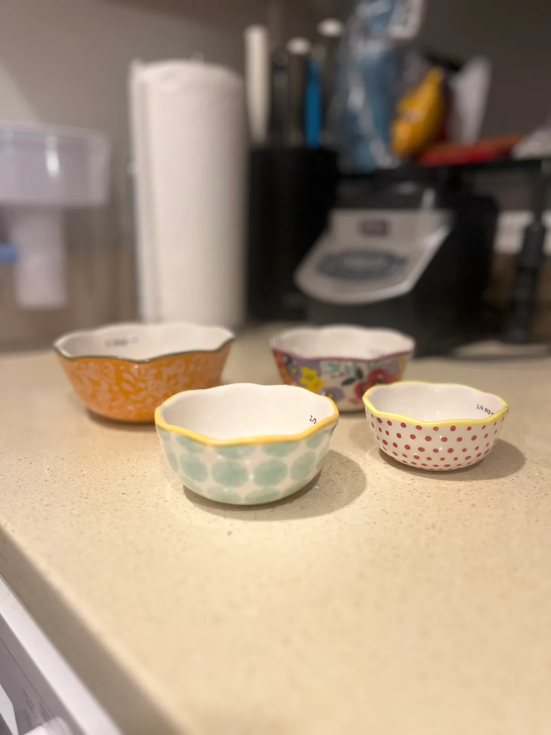 Colorful Ceramic Measuring Bowls - 4pc. thumbnail