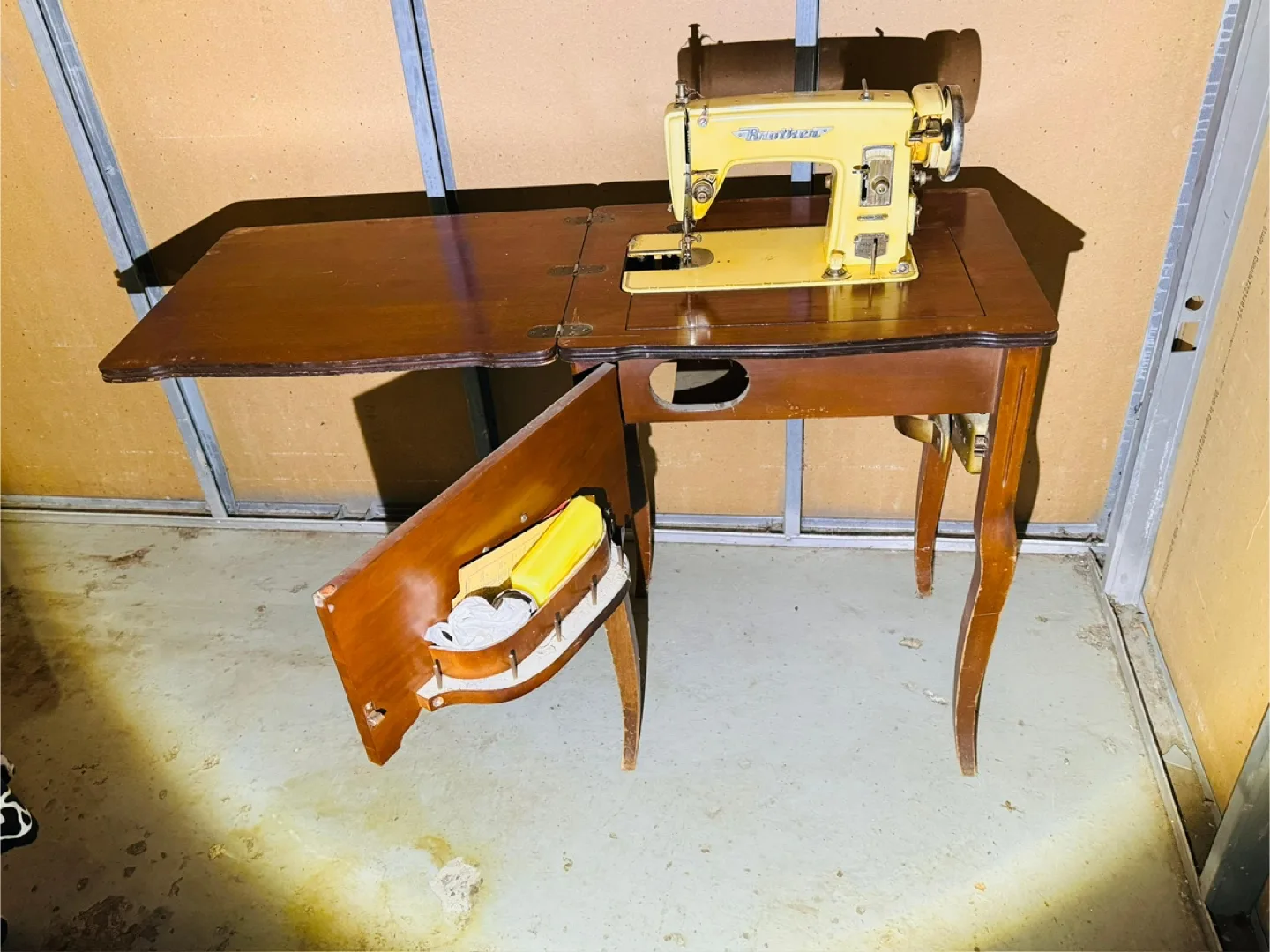 Vintage Brother Sewing Machine with Cabinet thumbnail