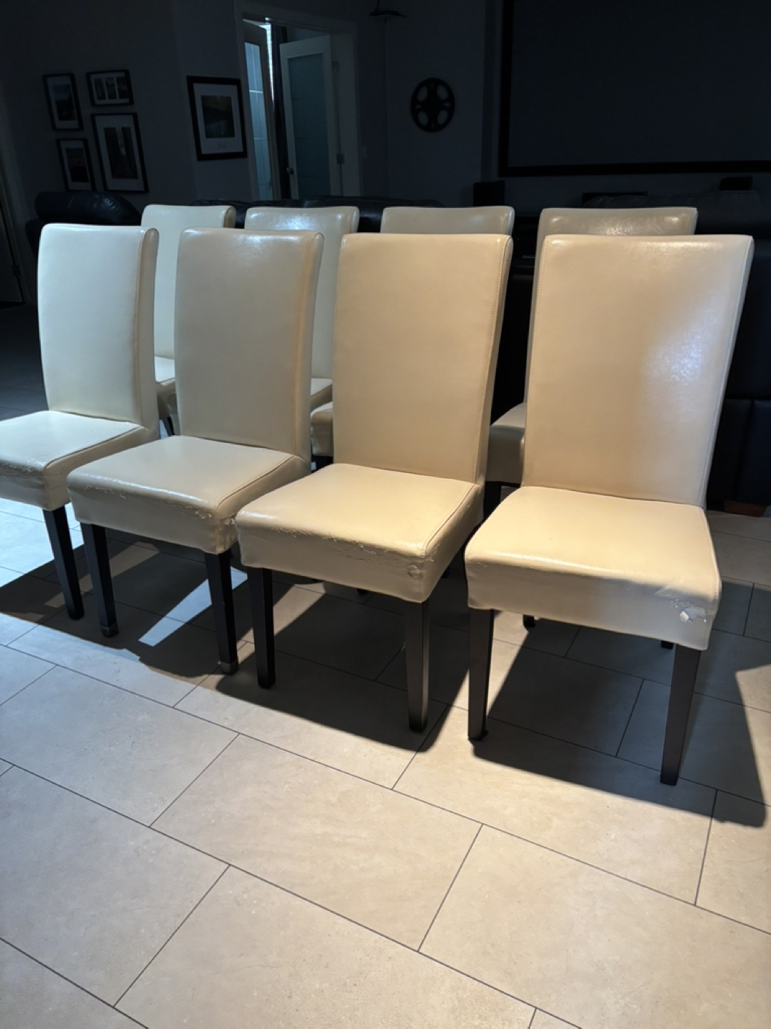 Dining Chairs - Set of 8 - Cream
