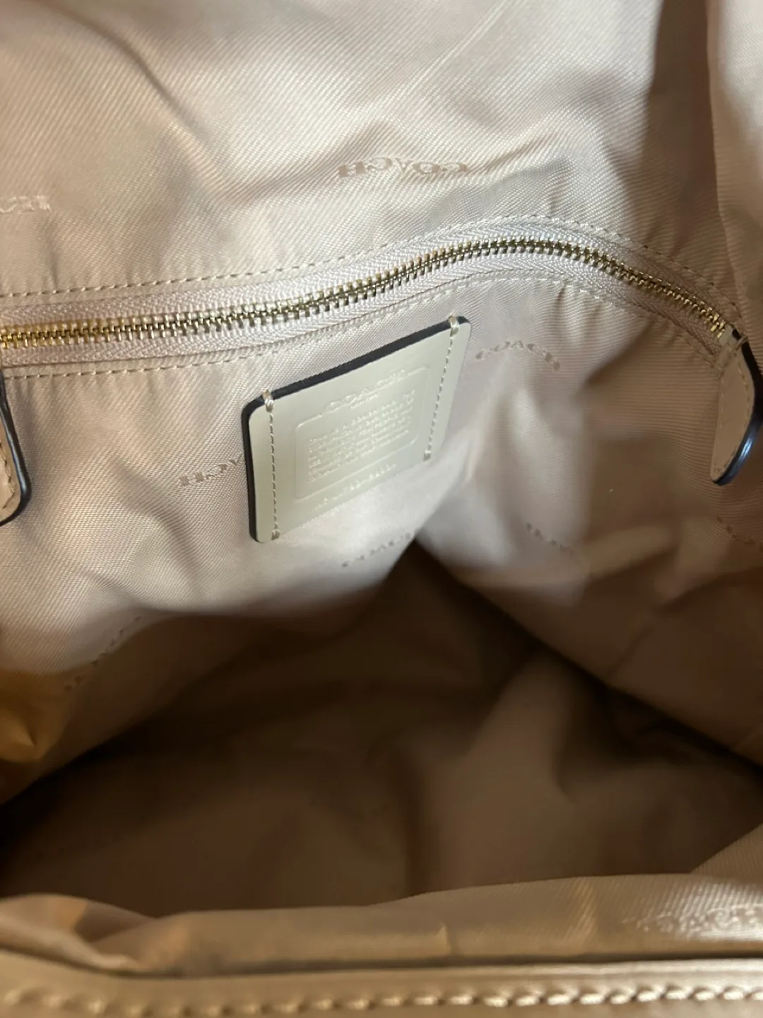 Coach Beige Leather & Suede Hobo Bag image indicator(6)