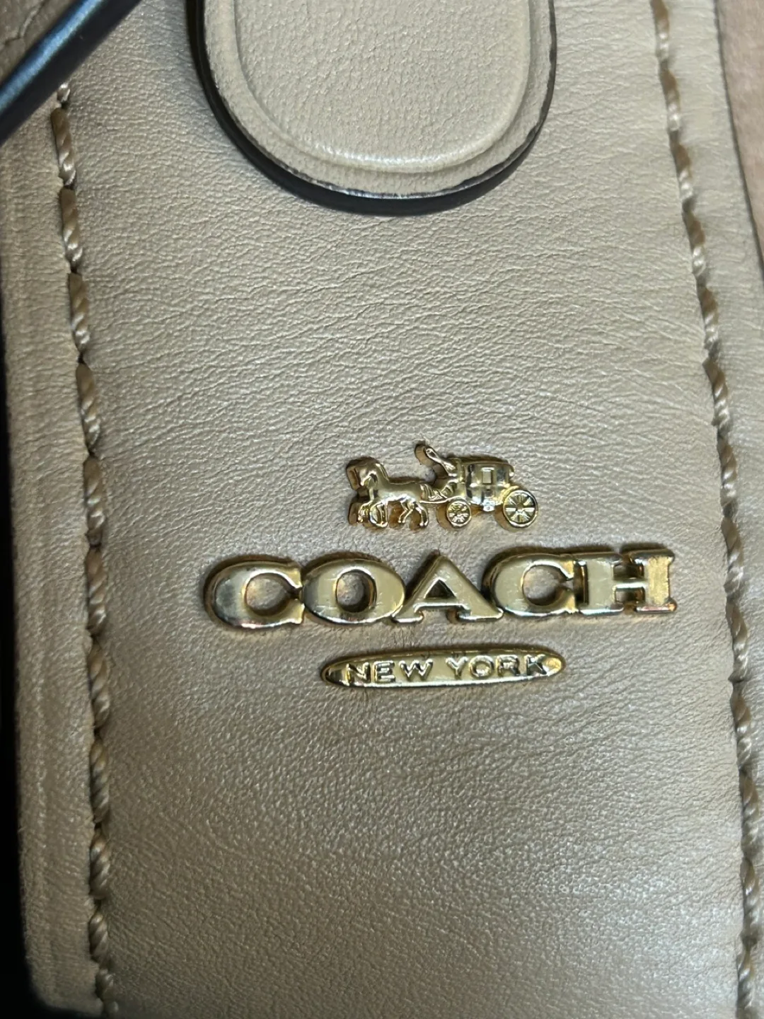 Coach Beige Leather & Suede Hobo Bag image indicator(3)