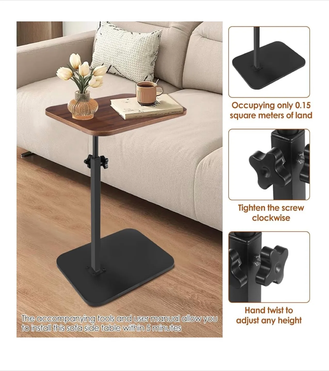 Adjustable Height Laptop/Side Table image indicator(6)