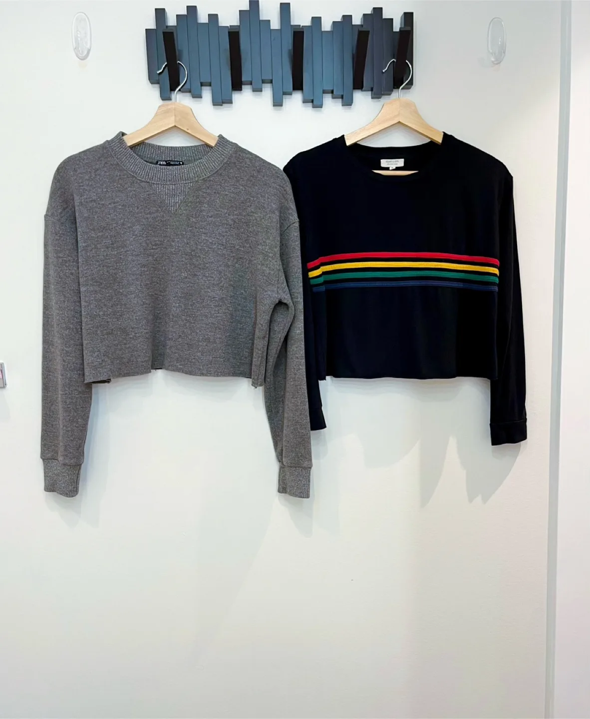 Zara Cropped Sweatshirt & Heart&Hips T-shirt- Size M thumbnail