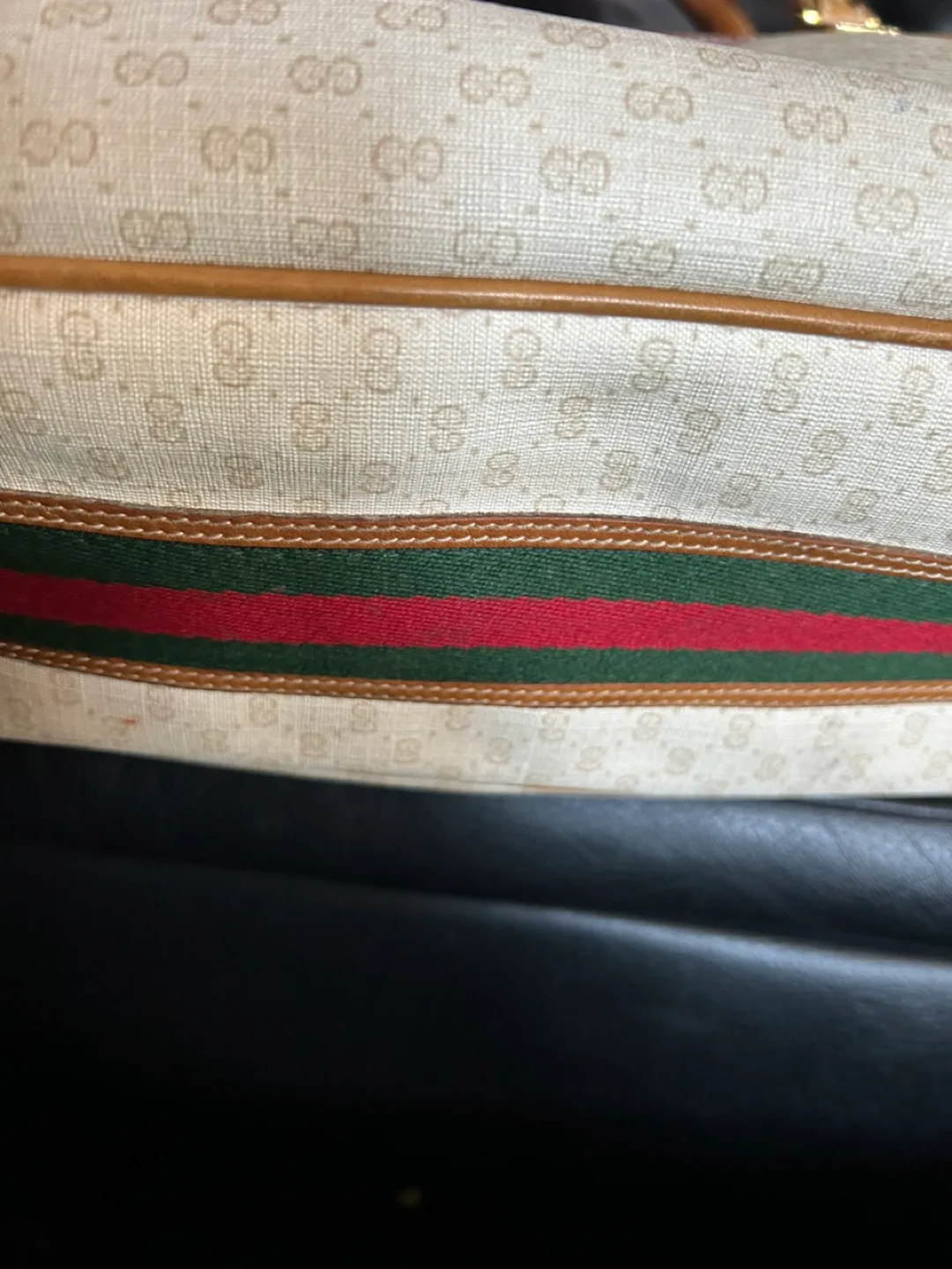 Gucci Vintage Beige/Brown GG Canvas Handbag image indicator(6)