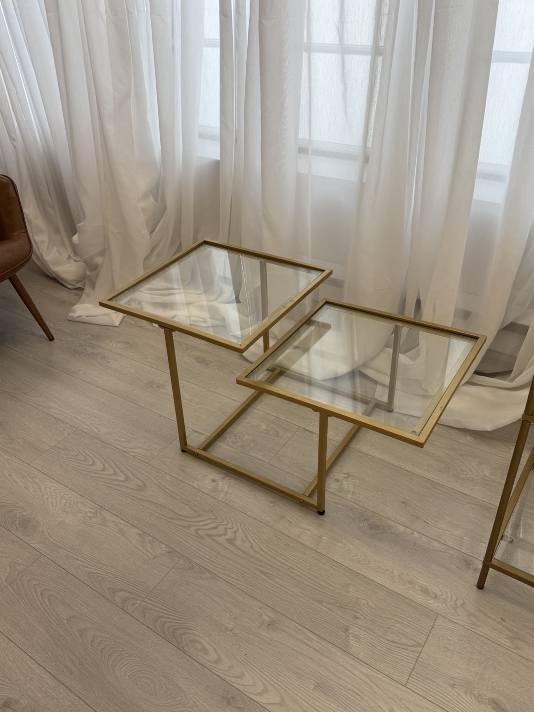 Gold & Glass Side Table